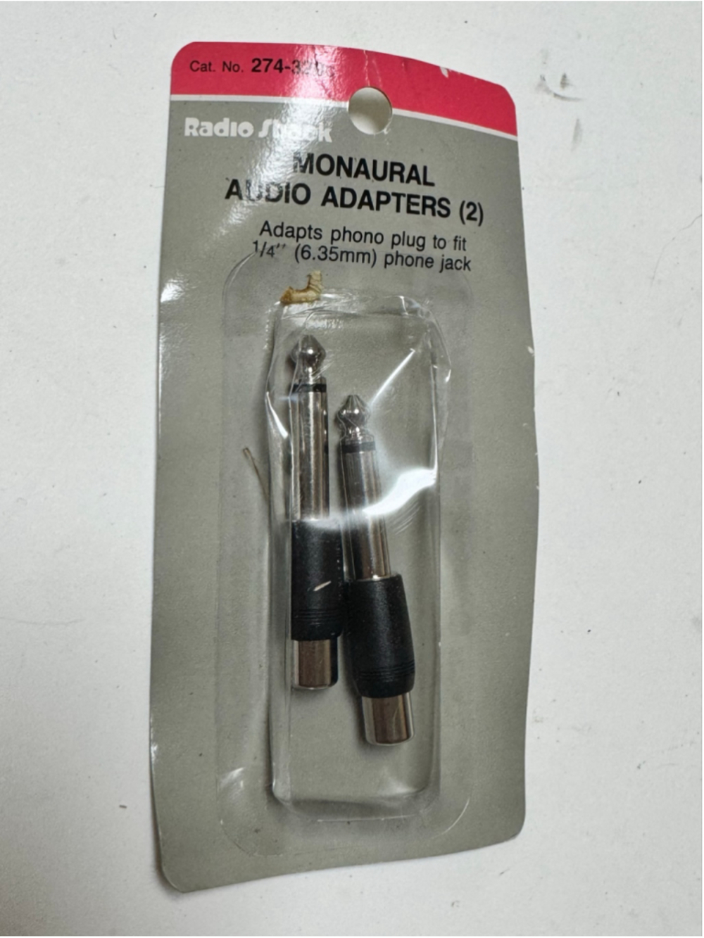 RadioShack Monaural Audio Adapters 1/4 inch to Phono Plug 274-320c